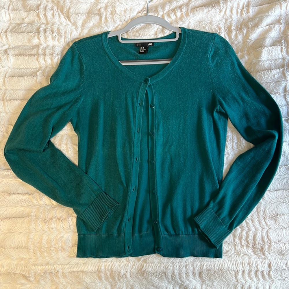 H&M teal cardigan - XS
